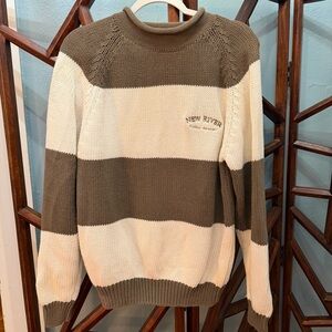 Vintage Brown and Cream Striped Sweater